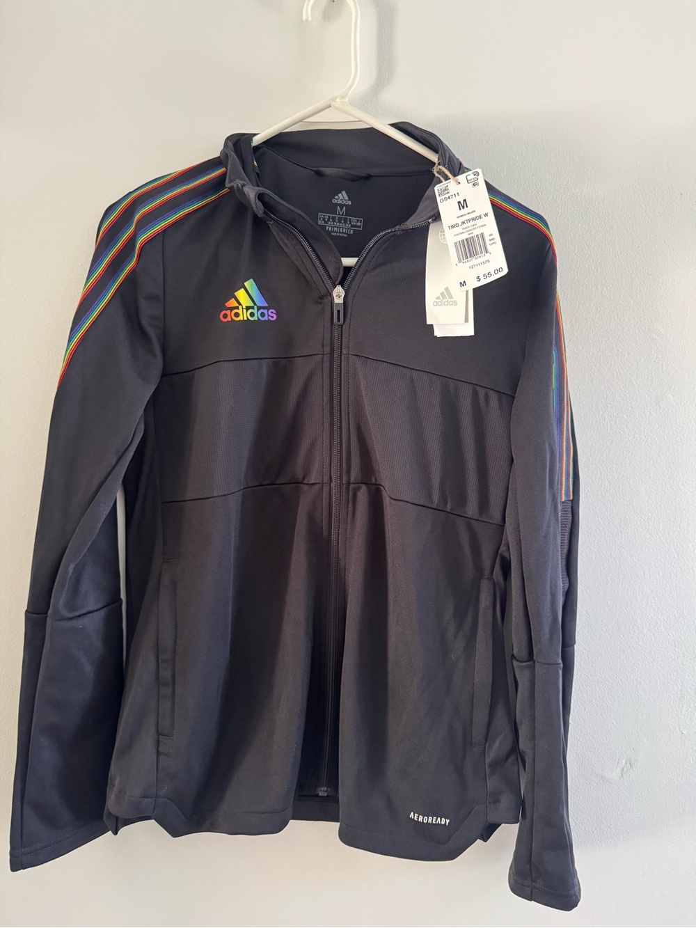 Adidas Black Track Jacket Special Pride Edition. Sz: M